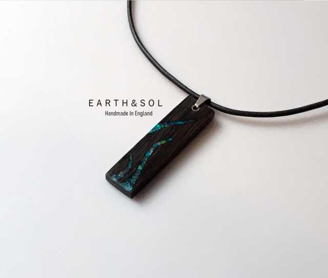 Opal & Bog Oak Wood Necklace. Handmade Earth & Sol - image 1