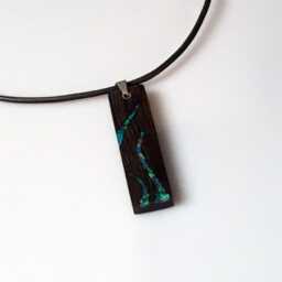 Opal & Bog Oak Wood Necklace. Handmade Earth & Sol - thumbnail 3