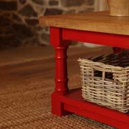 Larissa Solid Oak Coffee Table - Handmade Uk, Farrow & Ball Painted Frame, End Table, Living Room Furniture, Rustic Wood, Durable - thumbnail 4