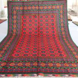 7x10 Large Afghan Rug, Turkmen Handmade Wool Traditional Tribal Area Oriental Red High Pile Soft Bedroom Rug 200x300 cm - thumbnail 2