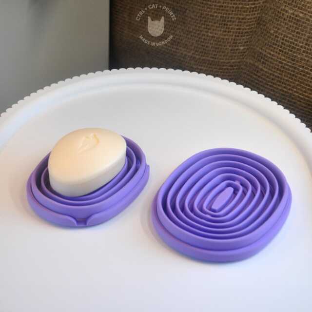 Soap & Sponge Dish With Drip Tray Drainage Holes - Lavender Purple - image 1