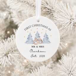First Christmas As Mr & Mrs Bauble - Married Ornament Personalised Wedding Tree Decoration UK - thumbnail 2