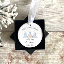 First Christmas As Mr & Mrs Bauble - Married Ornament Personalised Wedding Tree Decoration UK - thumbnail 4
