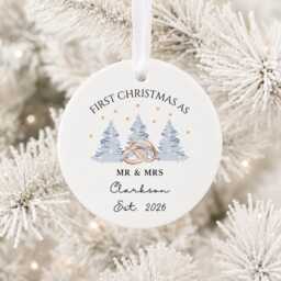 First Christmas As Mr & Mrs Bauble - Married Ornament Personalised Wedding Tree Decoration UK
