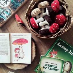 Crochet Toadstool Mushroom Montessori Baby Toy, Kids Room Decor - thumbnail 2