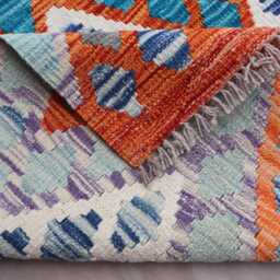 3x13 Modern Runner Rug, One Of A Kind Rug, Afghan Kilim Handmade Wool Flatweave Boho Gabbeh Design 13 Ft Hallway Rug - thumbnail 4