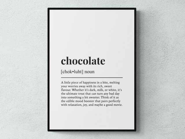 Chocolate Funny Definition Gift Wall Art Print - image 1