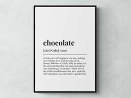 Chocolate Funny Definition Gift Wall Art Print - thumbnail 1