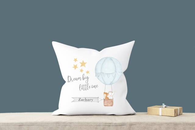 Personalised Hot Air Balloon Nursery Cushion , Baby Pillow Decor New Gift - image 1