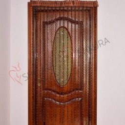 Ivory Wood Bead Door Curtain Handmade Bohemian Decor - thumbnail 3