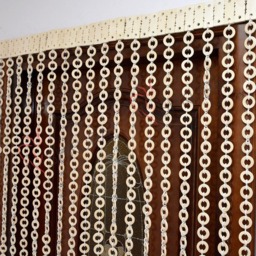 Ivory Wood Bead Door Curtain Handmade Bohemian Decor