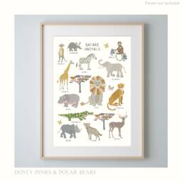 Safari Print - Bedroom Decor Poster Children's Prints Wall Art Liberty - thumbnail 1