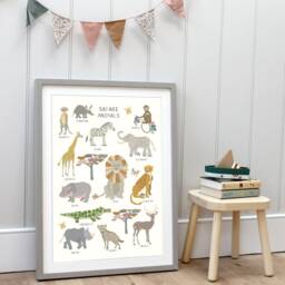 Safari Print - Bedroom Decor Poster Children's Prints Wall Art Liberty - thumbnail 2