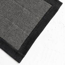 Black Linen Neutral Waffle Fabric Bath Mat Farmhouse Bathroom Decor - thumbnail 3