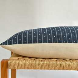 Indigo Dot Block Print Mudcloth Hmong Pillow Case - thumbnail 3