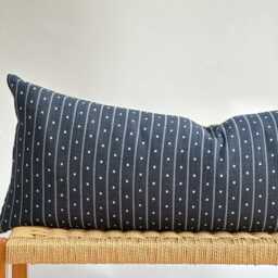Indigo Dot Block Print Mudcloth Hmong Pillow Case - thumbnail 2
