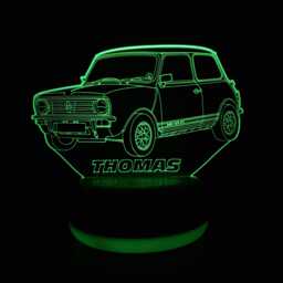 Mini Cooper Clubman Led Lamp, Personalised Austin Car Lamp For Enthusiast, Classic Gift, Home Bar Accessory - thumbnail 1