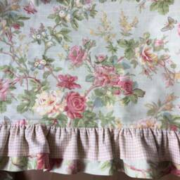 Bedspread Skirted Coverlet Ruffled Bed Cover Shabby Chic Bedding Pink Floral Duck Linen Queen King 28 32 Drop Split Corner Custom - thumbnail 2