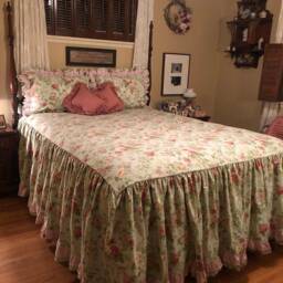 Bedspread Skirted Coverlet Ruffled Bed Cover Shabby Chic Bedding Pink Floral Duck Linen Queen King 28 32 Drop Split Corner Custom