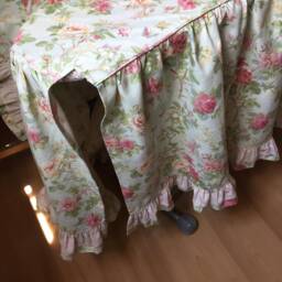 Bedspread Skirted Coverlet Ruffled Bed Cover Shabby Chic Bedding Pink Floral Duck Linen Queen King 28 32 Drop Split Corner Custom - thumbnail 3