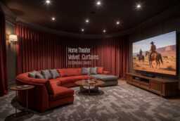 Home Theater Velvet Curtains, Movie Drapes, Cinema Room Curtain, Curtain, Drapery - thumbnail 1