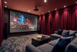 Home Theater Velvet Curtains, Blackout Cinema Room Drapery, Movie Theater Curtains, Room Curtain - thumbnail 1