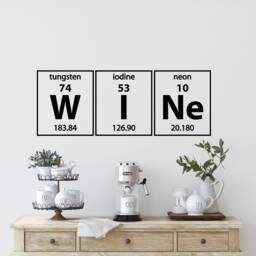 Periodic Table Wine Elements Vinyl Wall Decal Funny Kitchen & Bar Decor - Chemistry Gift M012 - thumbnail 1