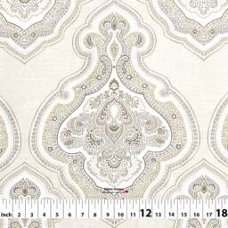 Laval 2 Colors Damask Paisley Geometric Modern Cotton Curtain, Valance Extra Width, Pleated, Lined Drapery Panel Offered As Upgrades - thumbnail 2