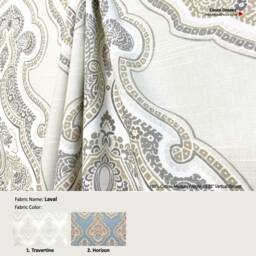 Laval 2 Colors Damask Paisley Geometric Modern Cotton Curtain, Valance Extra Width, Pleated, Lined Drapery Panel Offered As Upgrades - thumbnail 1
