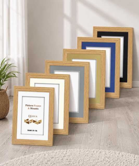 Antique Style Oak Photo Frame With Mounts Poster Picture Frames For Wall Art- Home Decor Birthday Gifts-Baby Gifts - Christmas A1 A5 - image 1