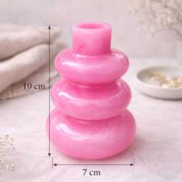 Modern Designer Resin Vase in Pink - Handmade Unique Piece As A Decorative Gift - thumbnail 3