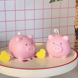Piggy Bank Candle, Pig Animal New Year Lucky Gift, Cute Room Decor, Birthday Pink Candle - thumbnail 2