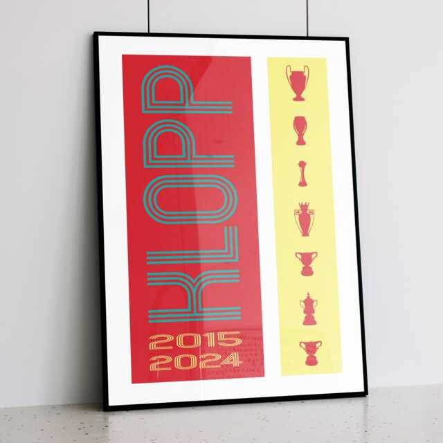 J??rgen Klopp Liverpool Trophies Art Print Contemporary Football Poster - image 1