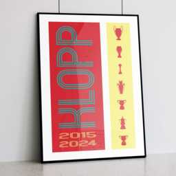 J??rgen Klopp Liverpool Trophies Art Print Contemporary Football Poster - thumbnail 1