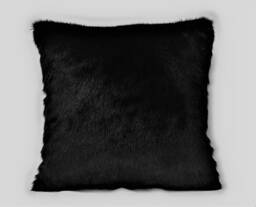 Large Faux Mink Throw Pillow Black Made in Usa For Sofa Couch Or Bed - thumbnail 1