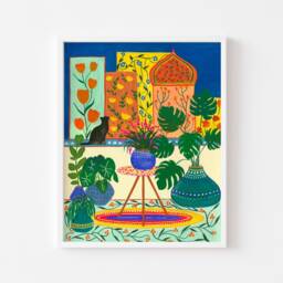 Set Of 2 Travel Prints, Morocco Art Print, Tropical Set Wall Art, Cat Print Set, Marrakech Gift - thumbnail 3