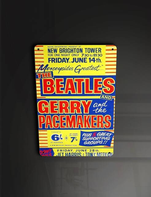 New Brighton Tower, The Beatles & Gerry The Pacemakers - Metal Sign Plaque Wall Art Decor Signage