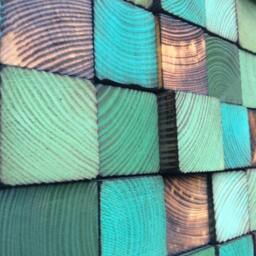 Reclaimed Wood Wall Art - Green & Turquoise Mosaic Sculpture - thumbnail 4