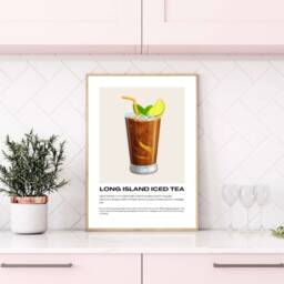 Long Island Iced Tea Print - Cocktail Recipes Art Cocktails Gift Kitchen Poster Gifts - thumbnail 1