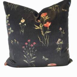 Schumacher Primavera Black Velvet Cotton Double Sided Cushion Cover Pillow - thumbnail 2