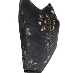 Schumacher Primavera Black Velvet Cotton Double Sided Cushion Cover Pillow - thumbnail 3