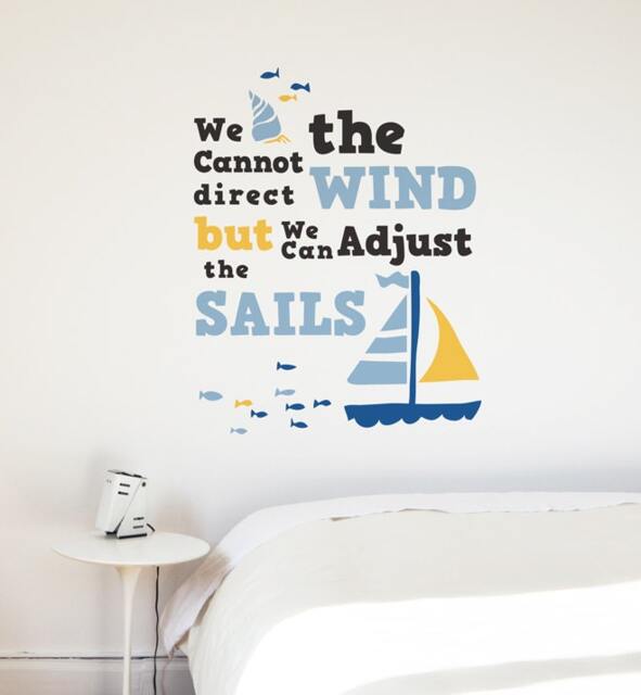 Adjust The Sails Wall Sticker Decal - Quotes, Decals, Words, Inspiration, Decor, Family