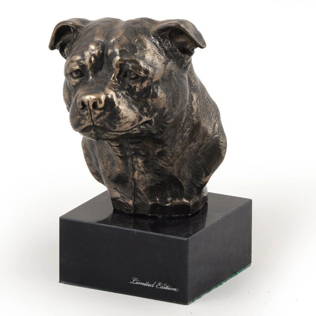 English Staffordshire Terrier, Dog Marble Statue, Limited Edition, Artdog. Made Of Cold Cast Bronze. Solid, Perfect Gift. Limited Edition - image 1