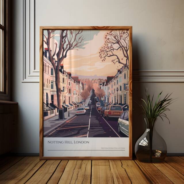 Notting Hill Art Print London Cityscape Travel Poster - image 1