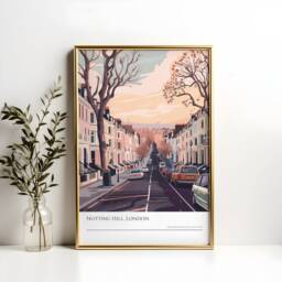 Notting Hill Art Print London Cityscape Travel Poster - thumbnail 2