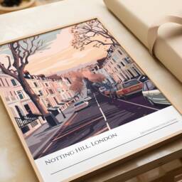 Notting Hill Art Print London Cityscape Travel Poster - thumbnail 3