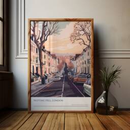 Notting Hill Art Print London Cityscape Travel Poster - thumbnail 1