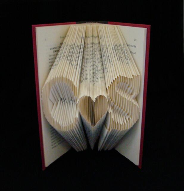 C Heart S 2 Letters With Symbol Love Lovers Wedding Anniversary Gift Folded-Book Art Sculpture - image 1