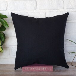 Color Block Faux Leather Pillow Cover Set Camel & Black - 16x16'' - thumbnail 4