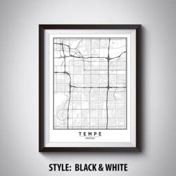 Tempe Arizona Map Art Print Vintage Style Office Decor - thumbnail 2